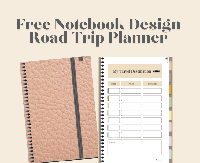 Free Notebook Design Digital and Printable Road Trip Planner