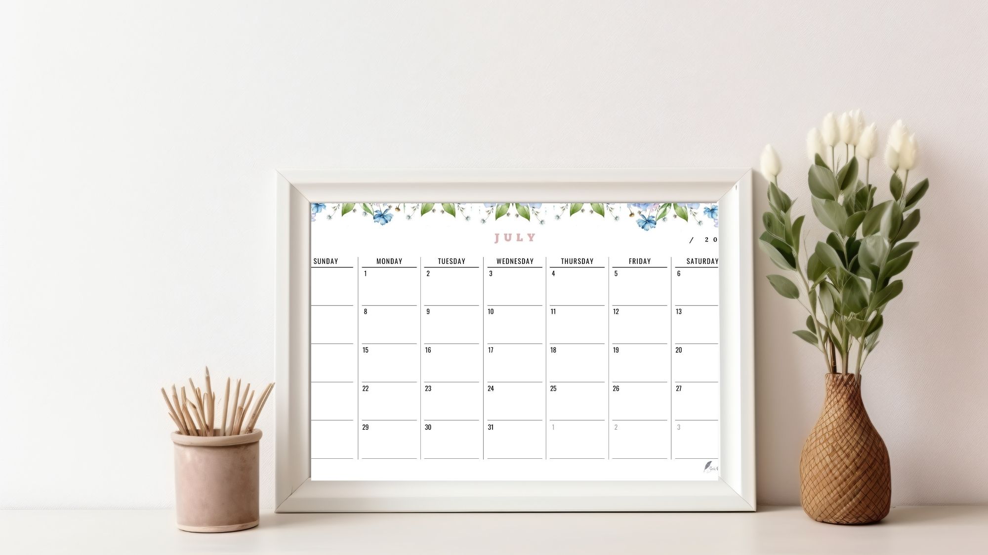 Free July Calendar Printable 2024