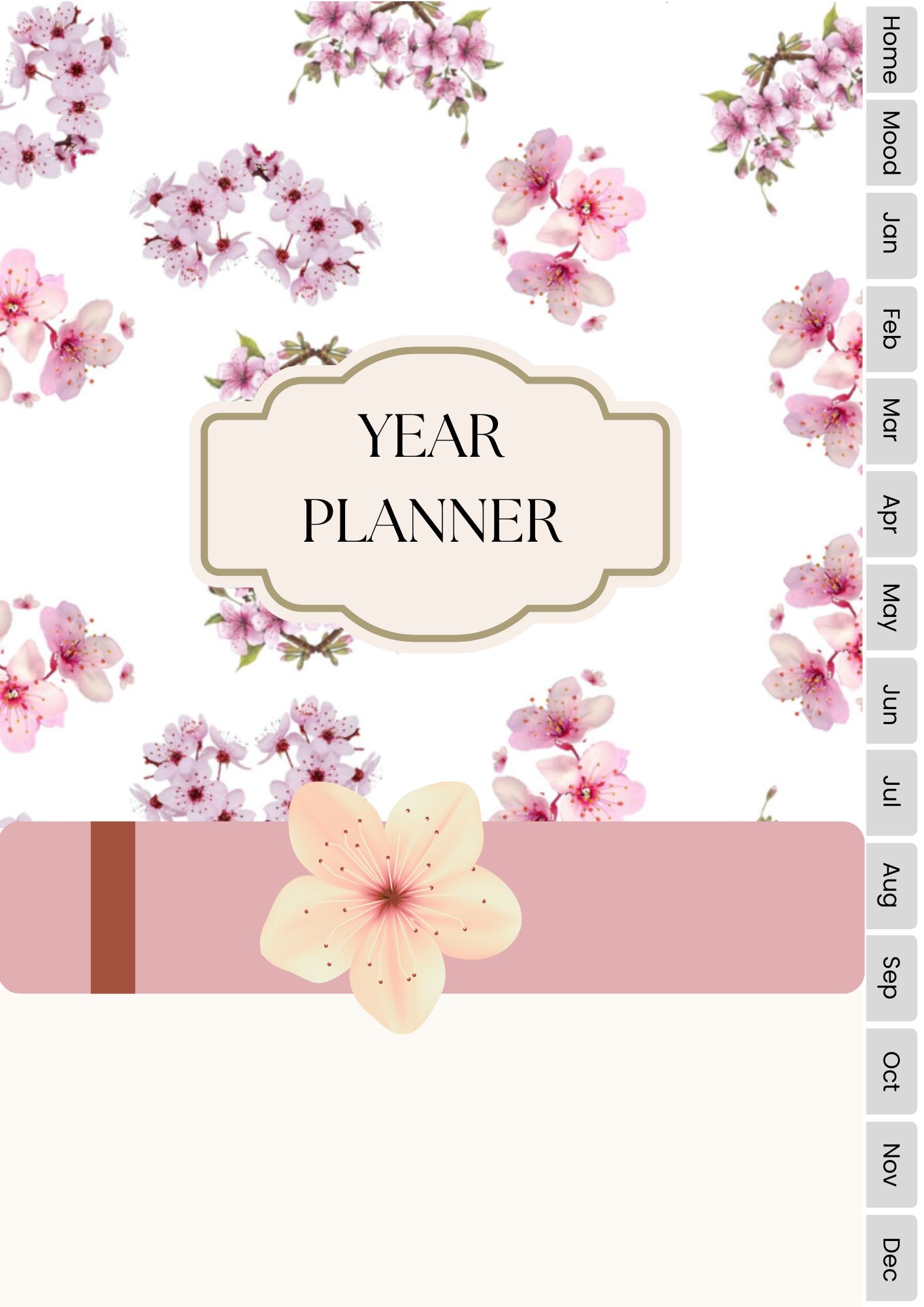 Yearly Digital Planner with Sakura Design for IPad (Portrait) Free