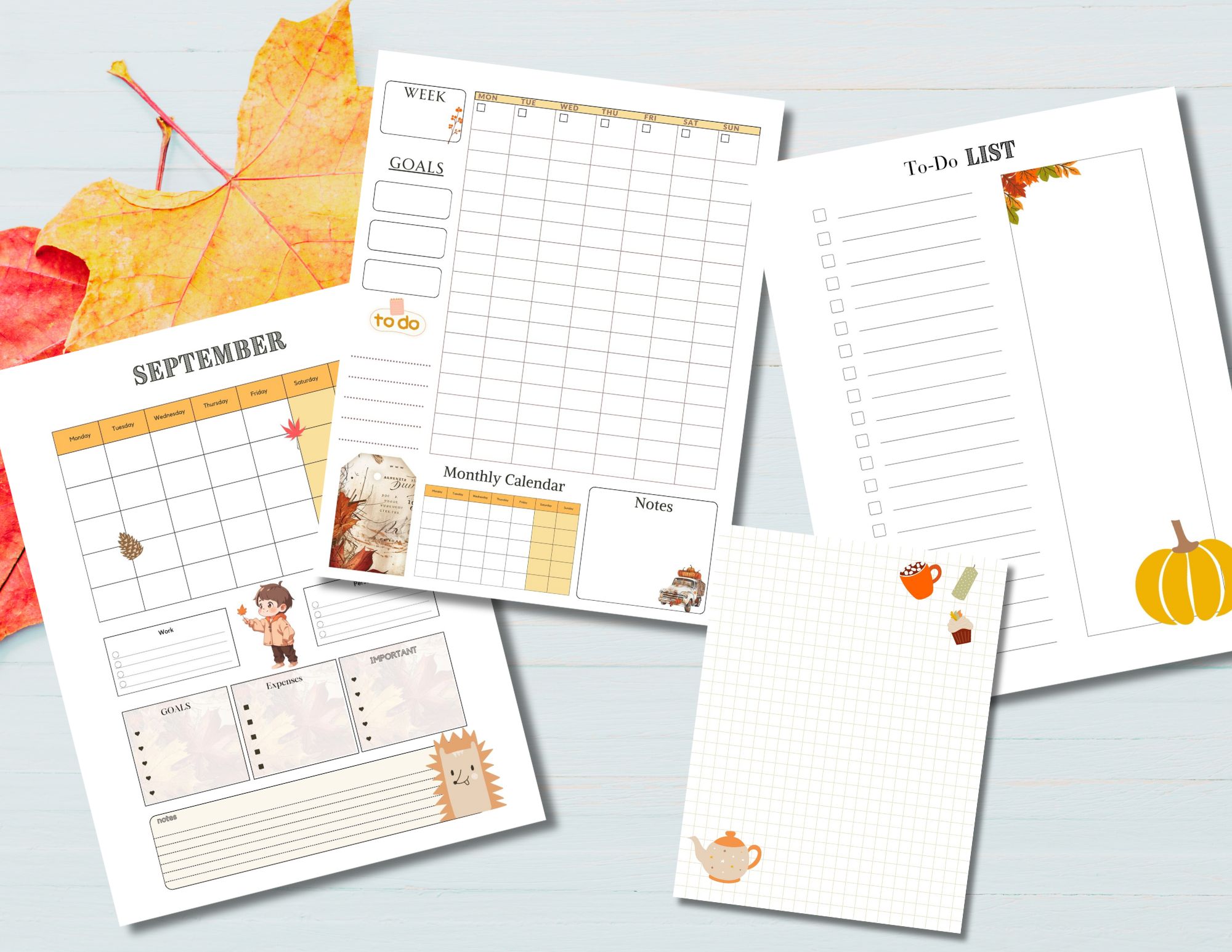 September-Autumn Printable Planner