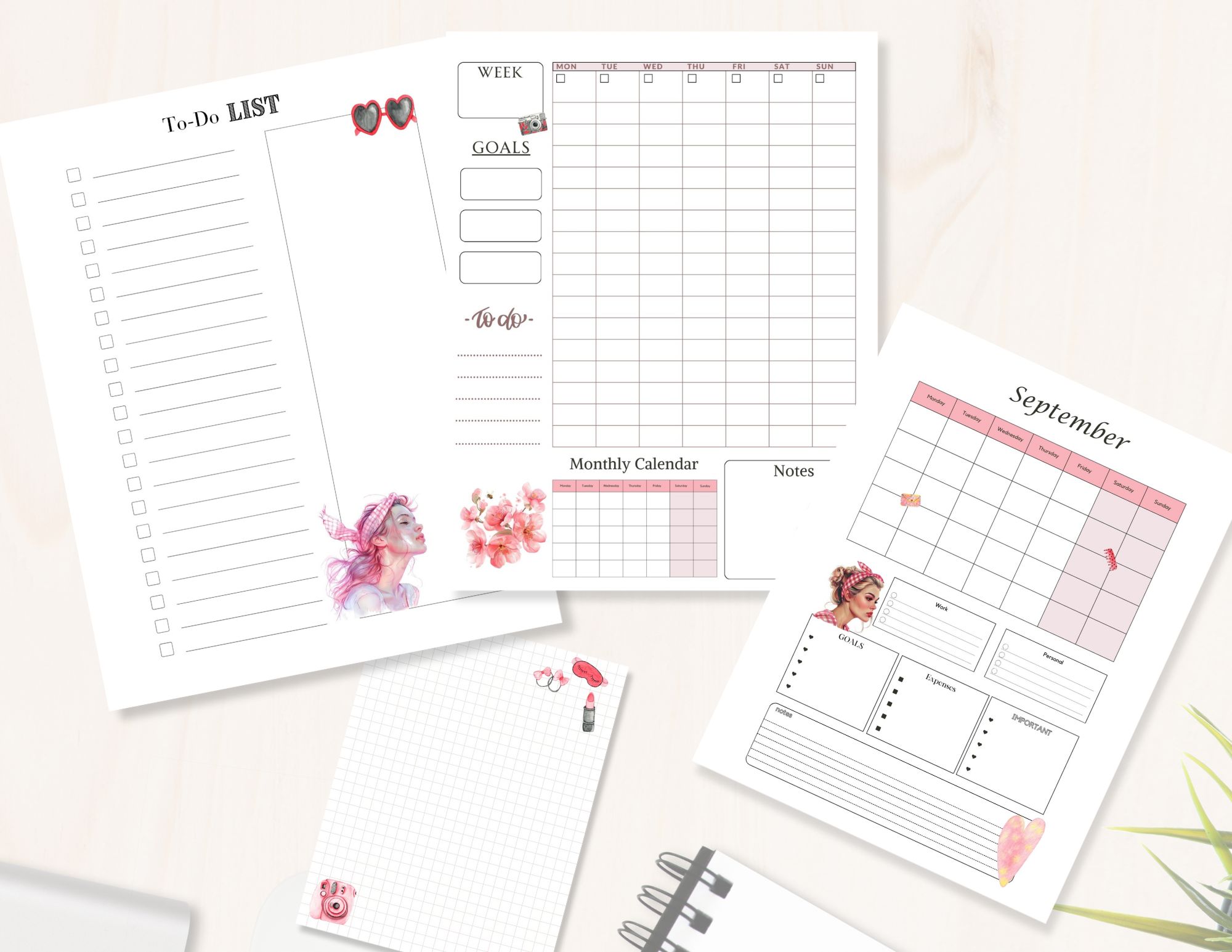 September Printable Planner Pages